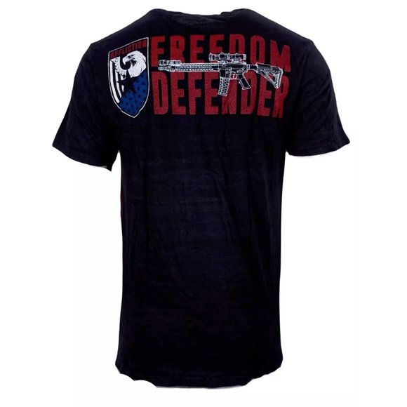 AFFLICTION Men's T-Shirt S/S IRON EAGLE Tee Black - Picture 3 of 11